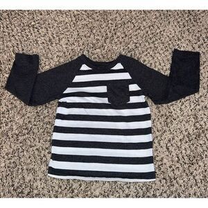 Garanimals Boys Gray/white strip long sleeve‎ shirt size 4T